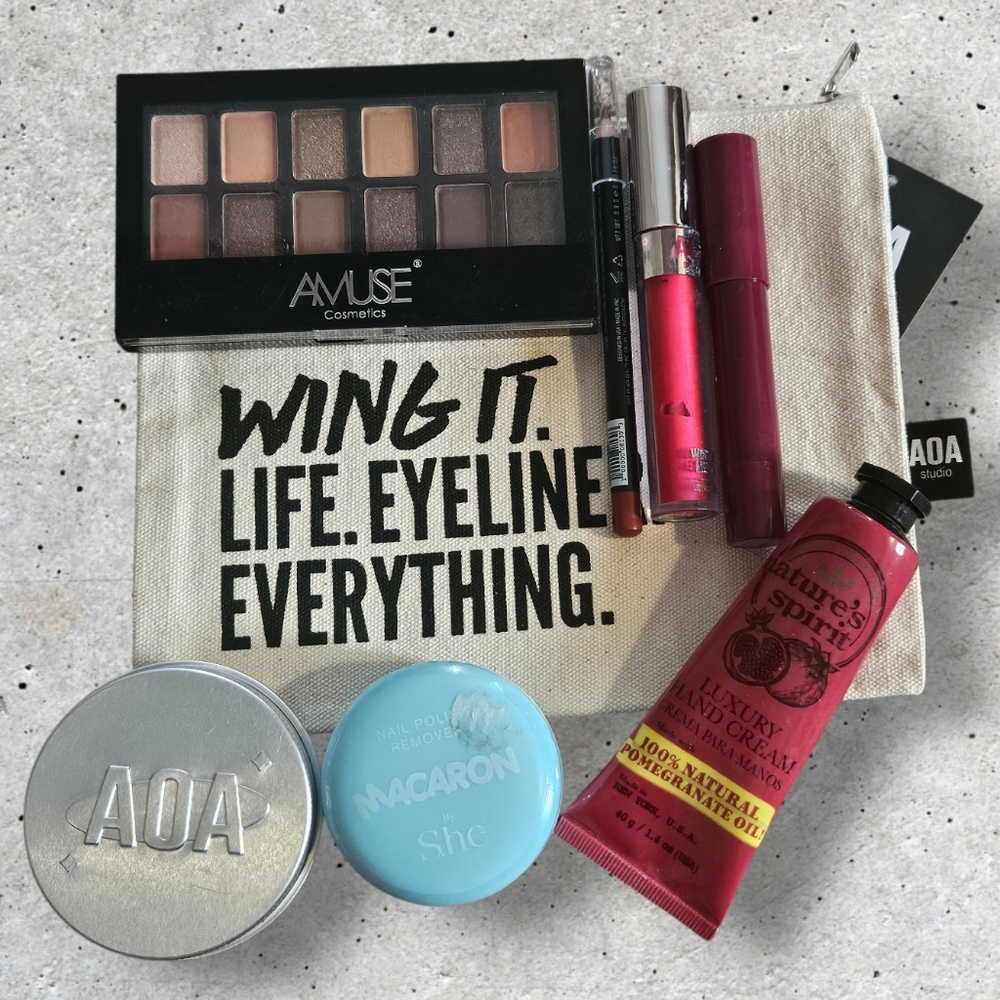 BRAND NEW Starter Makeup Kit, 8pc Lot, Eyes, Skin, Remover, & Lips All Sealed